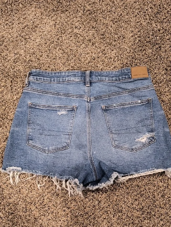 American Eagle Outfitters Light Blue Distressed Jean Shorts - Picture 2 of 5